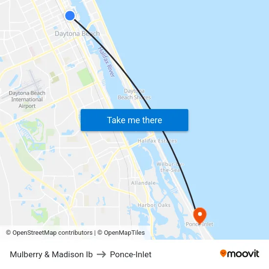 Mulberry & Madison Ib to Ponce-Inlet map