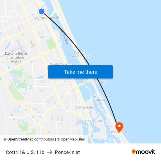 Cottrill & U.S. 1 Ib to Ponce-Inlet map