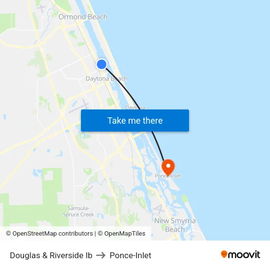Douglas & Riverside Ib to Ponce-Inlet map