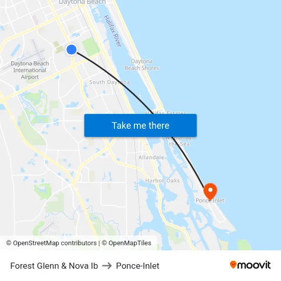 Forest Glenn & Nova Ib to Ponce-Inlet map