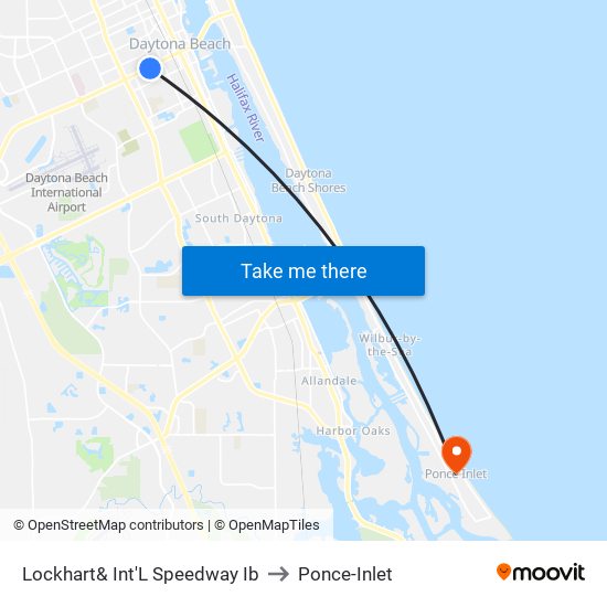 Lockhart& Int'L Speedway Ib to Ponce-Inlet map