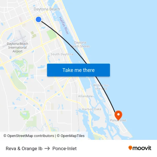 Reva & Orange Ib to Ponce-Inlet map