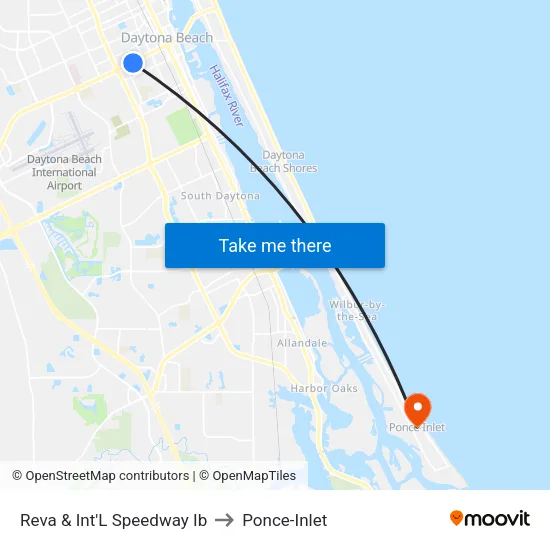 Reva & Int'L Speedway Ib to Ponce-Inlet map