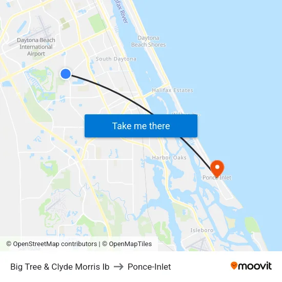 Big Tree & Clyde Morris Ib to Ponce-Inlet map