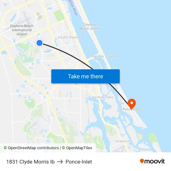 1831 Clyde Morris Ib to Ponce-Inlet map