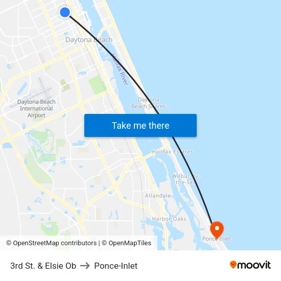 3rd St. & Elsie Ob to Ponce-Inlet map