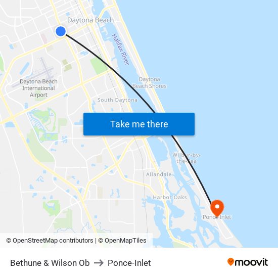 Bethune & Wilson Ob to Ponce-Inlet map