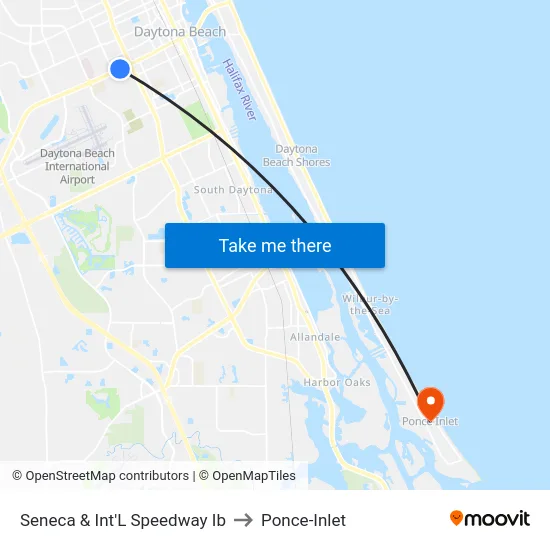 Seneca & Int'L Speedway Ib to Ponce-Inlet map