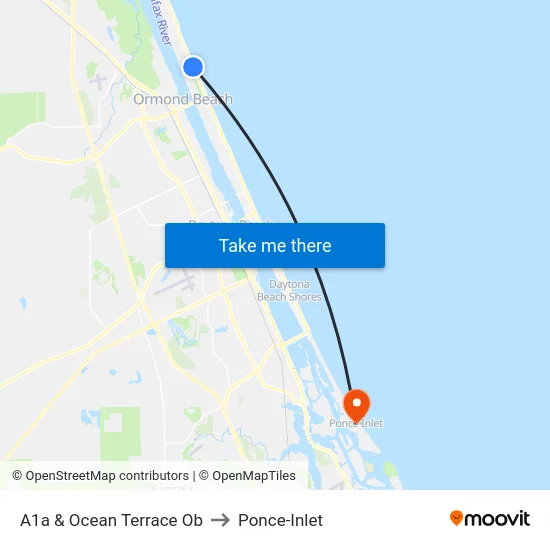 A1a & Ocean Terrace Ob to Ponce-Inlet map