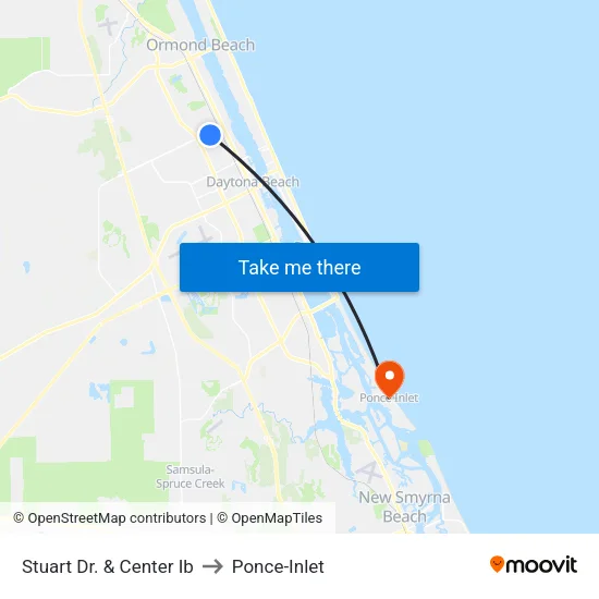 Stuart Dr. & Center Ib to Ponce-Inlet map