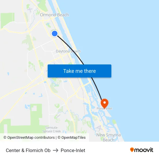 Center & Flomich Ob to Ponce-Inlet map