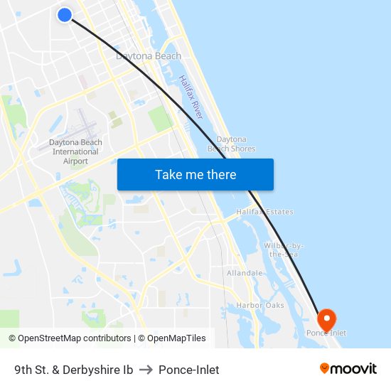 9th St. & Derbyshire Ib to Ponce-Inlet map