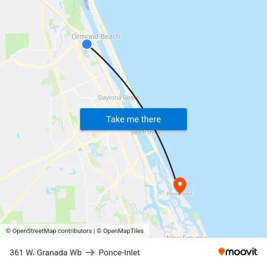 361 W. Granada  Wb to Ponce-Inlet map