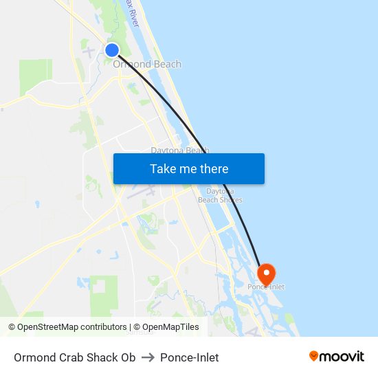 Ormond Crab Shack Ob to Ponce-Inlet map