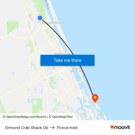Ormond Crab Shack Ob to Ponce-Inlet map
