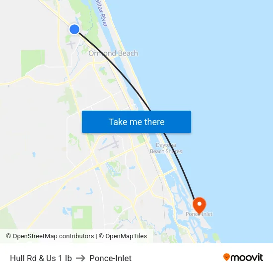 Hull Rd & Us 1 Ib to Ponce-Inlet map