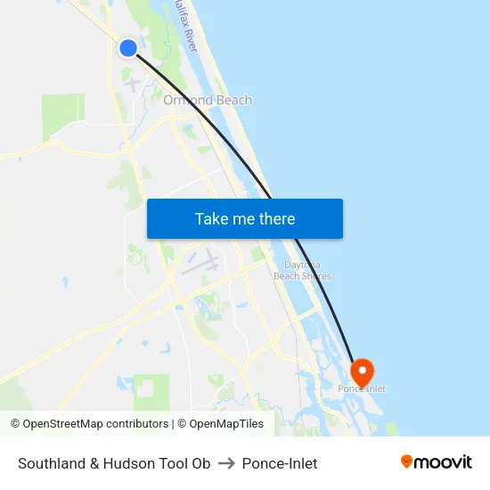 Southland & Hudson Tool Ob to Ponce-Inlet map