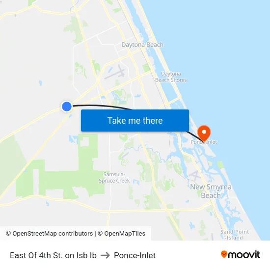 East Of 4th St. on Isb Ib to Ponce-Inlet map