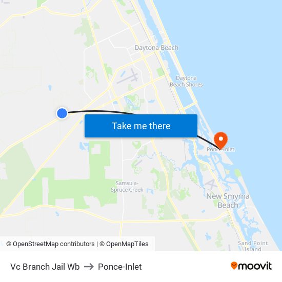 Vc Branch Jail Wb to Ponce-Inlet map
