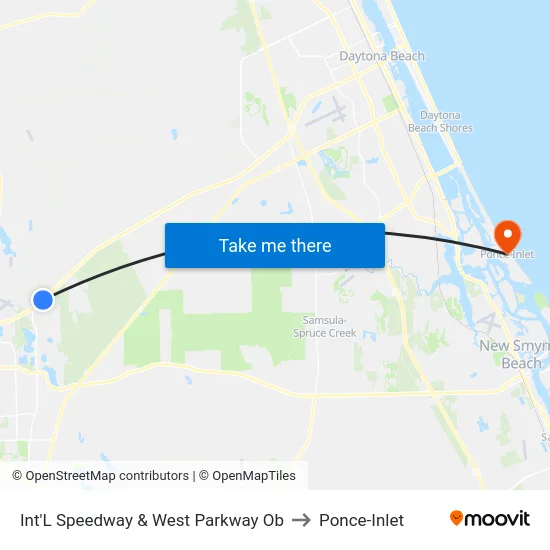 Int'L Speedway & West Parkway  Ob to Ponce-Inlet map