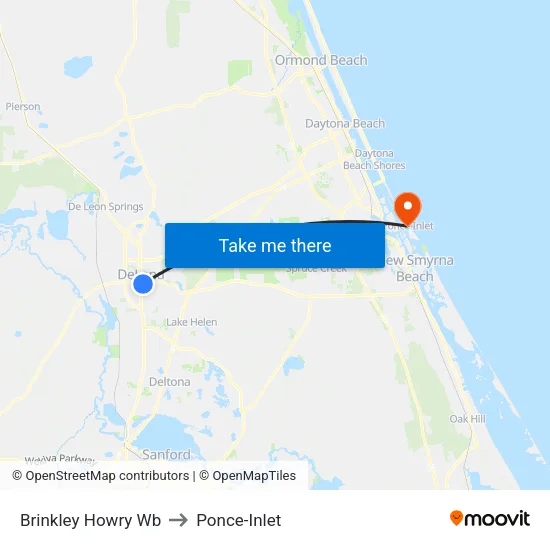 Brinkley  Howry Wb to Ponce-Inlet map