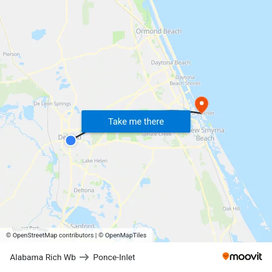 Alabama  Rich Wb to Ponce-Inlet map