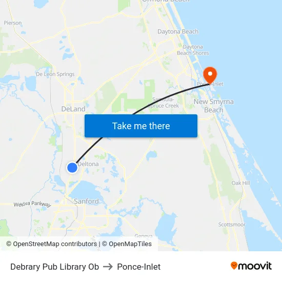Debrary Pub Library Ob to Ponce-Inlet map