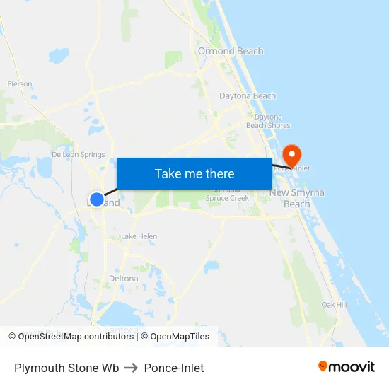 Plymouth  Stone Wb to Ponce-Inlet map