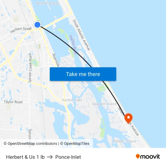 Herbert & Us 1 Ib to Ponce-Inlet map