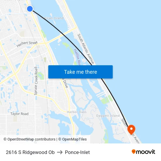 2616 S Ridgewood Ob to Ponce-Inlet map
