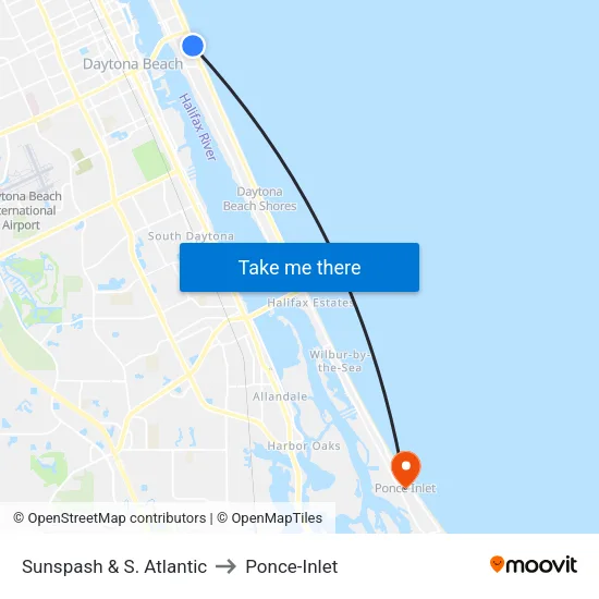 Sunspash & S. Atlantic to Ponce-Inlet map