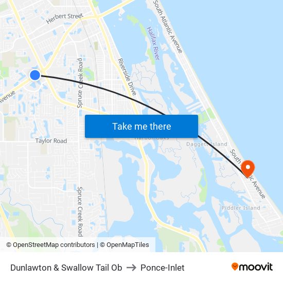 Dunlawton & Swallow Tail  Ob to Ponce-Inlet map