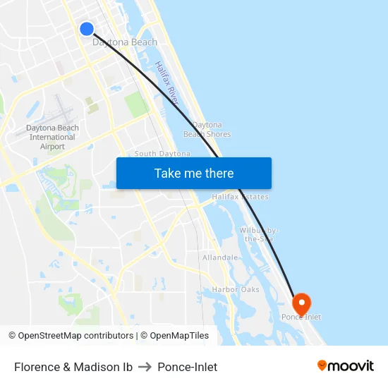 Florence & Madison Ib to Ponce-Inlet map