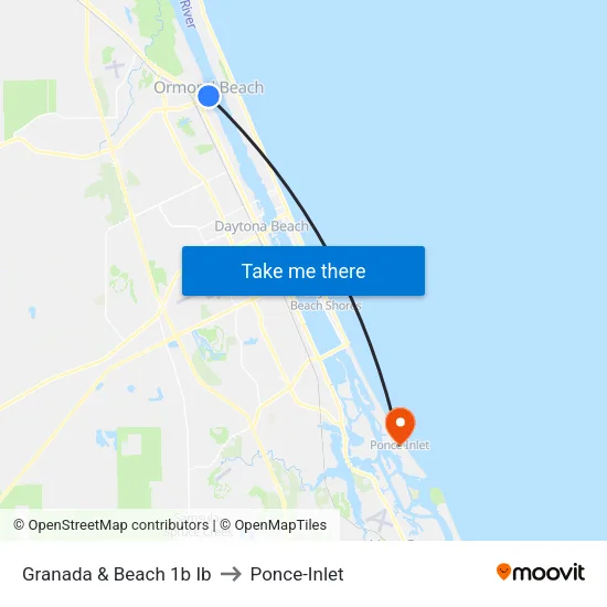 Granada & Beach 1b Ib to Ponce-Inlet map
