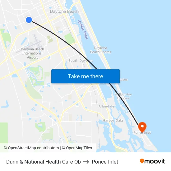 Dunn & National Health Care Ob to Ponce-Inlet map