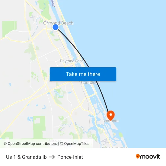 Us 1 & Granada Ib to Ponce-Inlet map