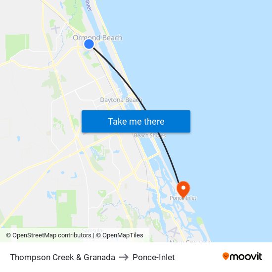 Thompson Creek & Granada to Ponce-Inlet map