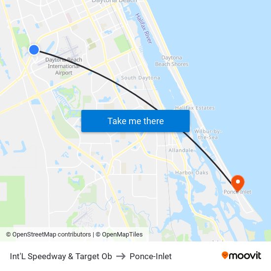 Int'L Speedway & Target Ob to Ponce-Inlet map