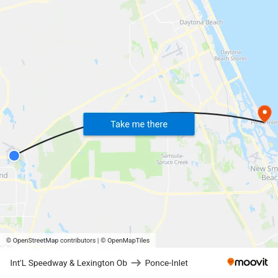 Int'L Speedway & Lexington Ob to Ponce-Inlet map