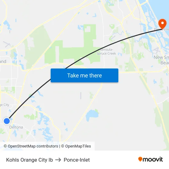 Kohls Orange City Ib to Ponce-Inlet map