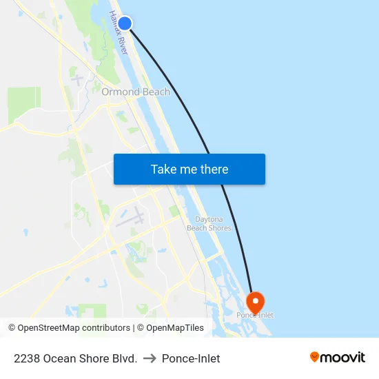 2238 Ocean Shore Blvd. to Ponce-Inlet map