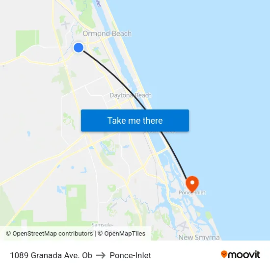 1089 Granada Ave. Ob to Ponce-Inlet map