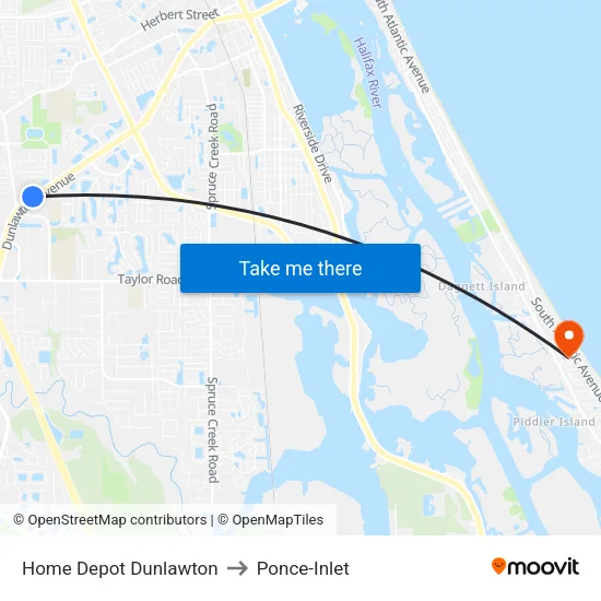 Home Depot  Dunlawton to Ponce-Inlet map
