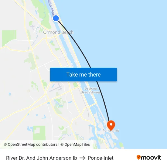 River Dr. And John Anderson Ib to Ponce-Inlet map