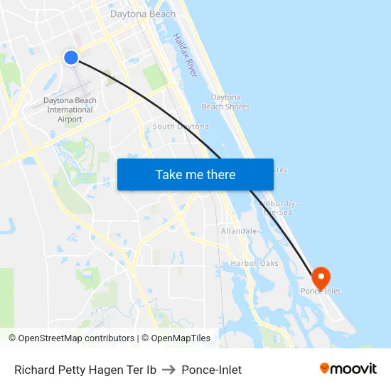 Richard Petty   Hagen Ter Ib to Ponce-Inlet map