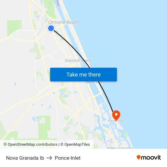 Nova Granada Ib to Ponce-Inlet map
