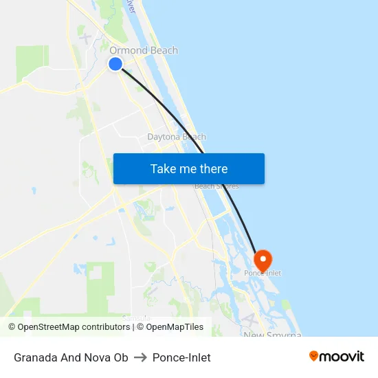 Granada And Nova Ob to Ponce-Inlet map