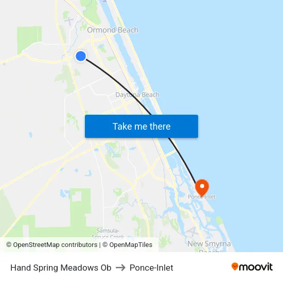 Hand   Spring Meadows Ob to Ponce-Inlet map