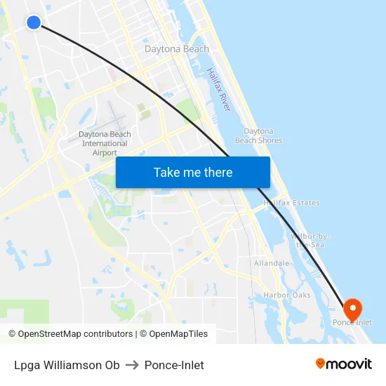 Lpga  Williamson Ob to Ponce-Inlet map