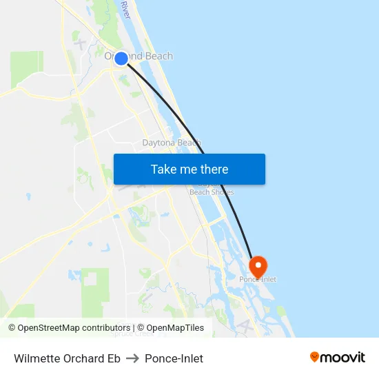Wilmette  Orchard Eb to Ponce-Inlet map